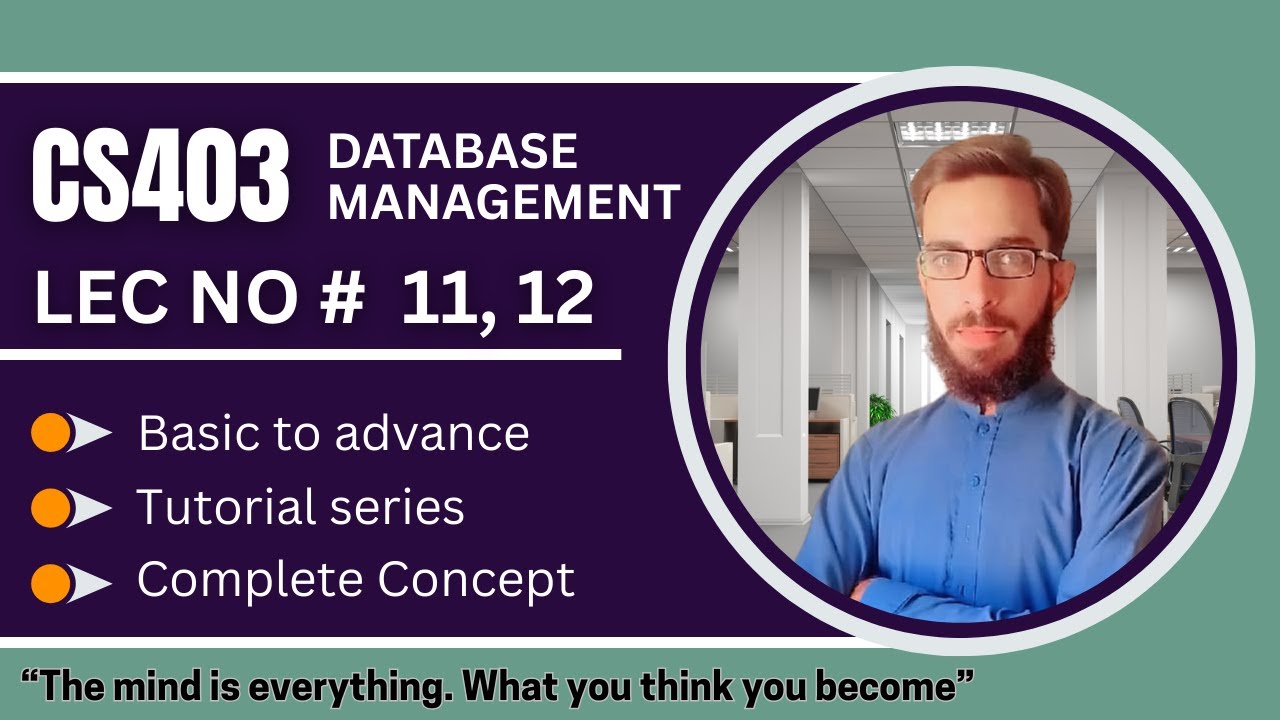 CS403 short lecture 11 - 12 || DBMS Tutorial ||  VU Mid Term Prep ||  ⁨@ah-ap