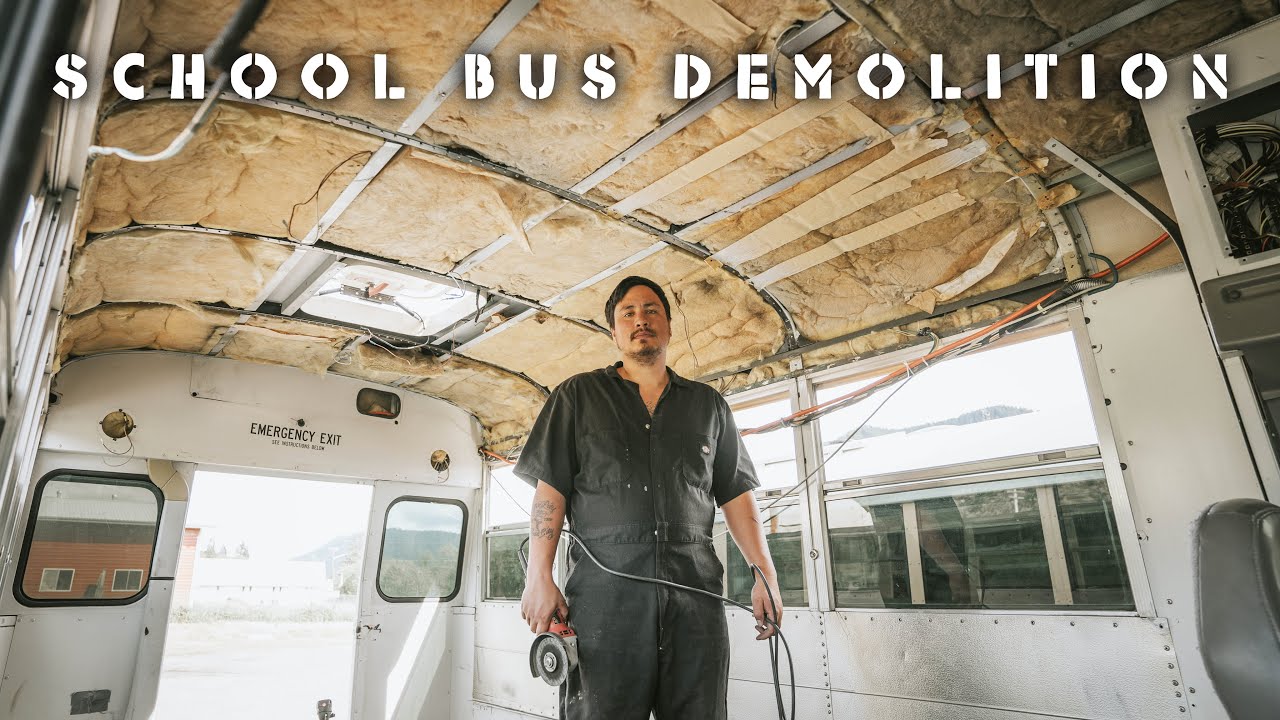 SKOOLIE CONVERSION - SCHOOL BUS DEMOLITION - Removing Rivets