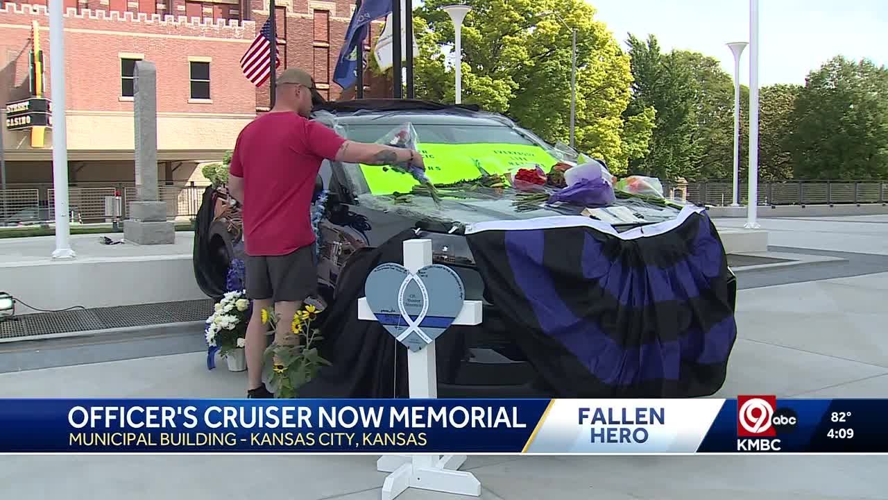 Community turns fallen Officer Hunter Simoncic's cruiser into memorial
