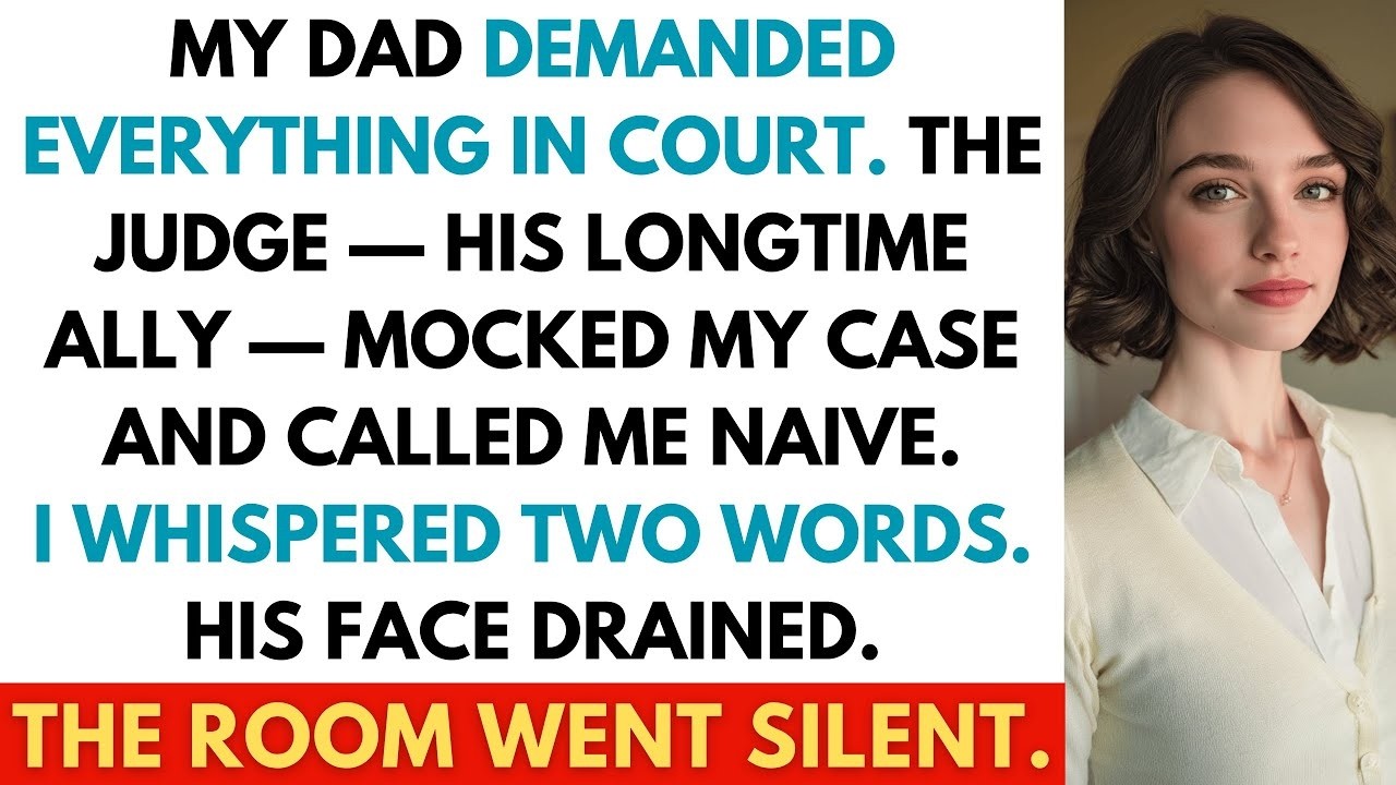My Dad Demanded Everything In Court — Until I Whispered Two Words That Made the Judge Turn Pale