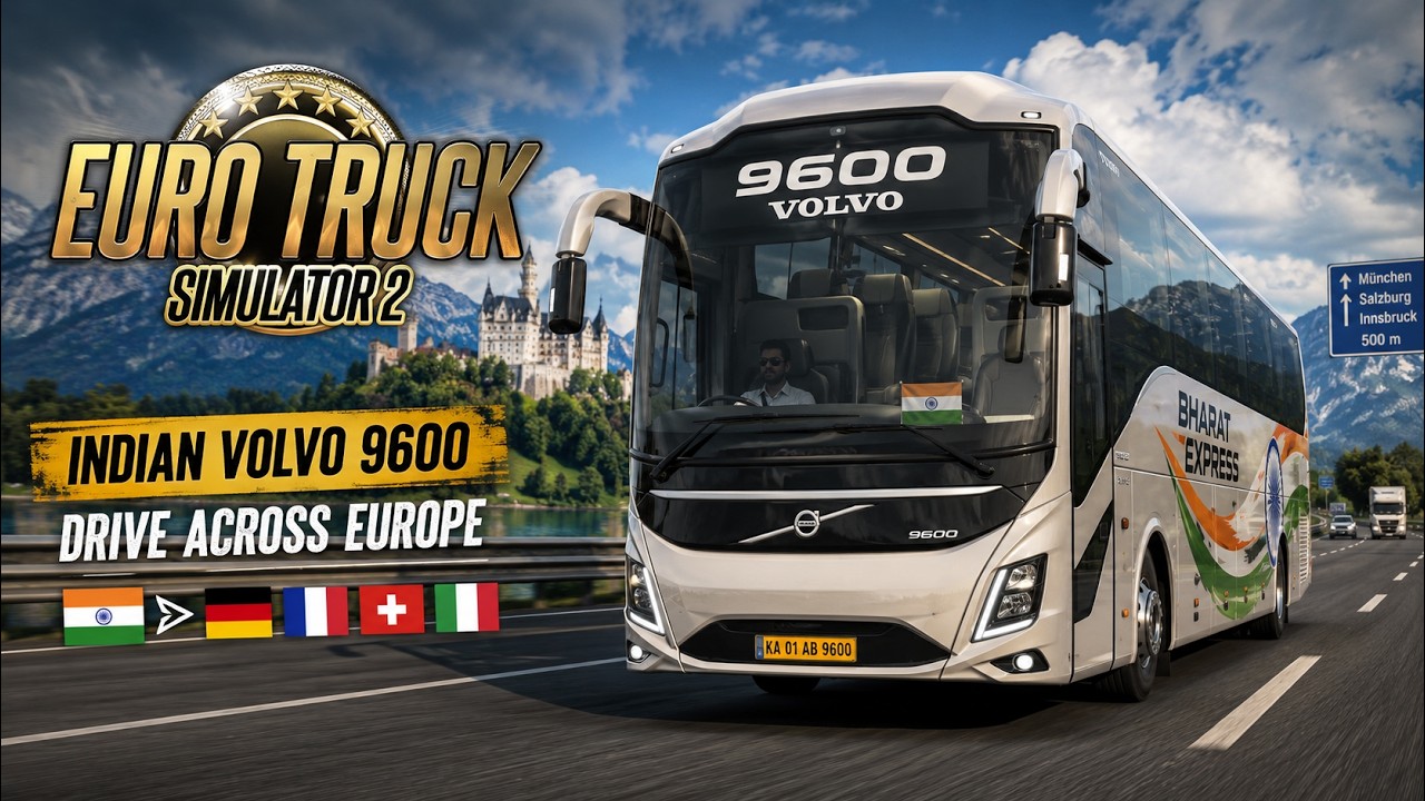 🚍 Indian Volvo 9600 Bus Live in Euro Truck Simulator 2 | Realistic Driving 🔥