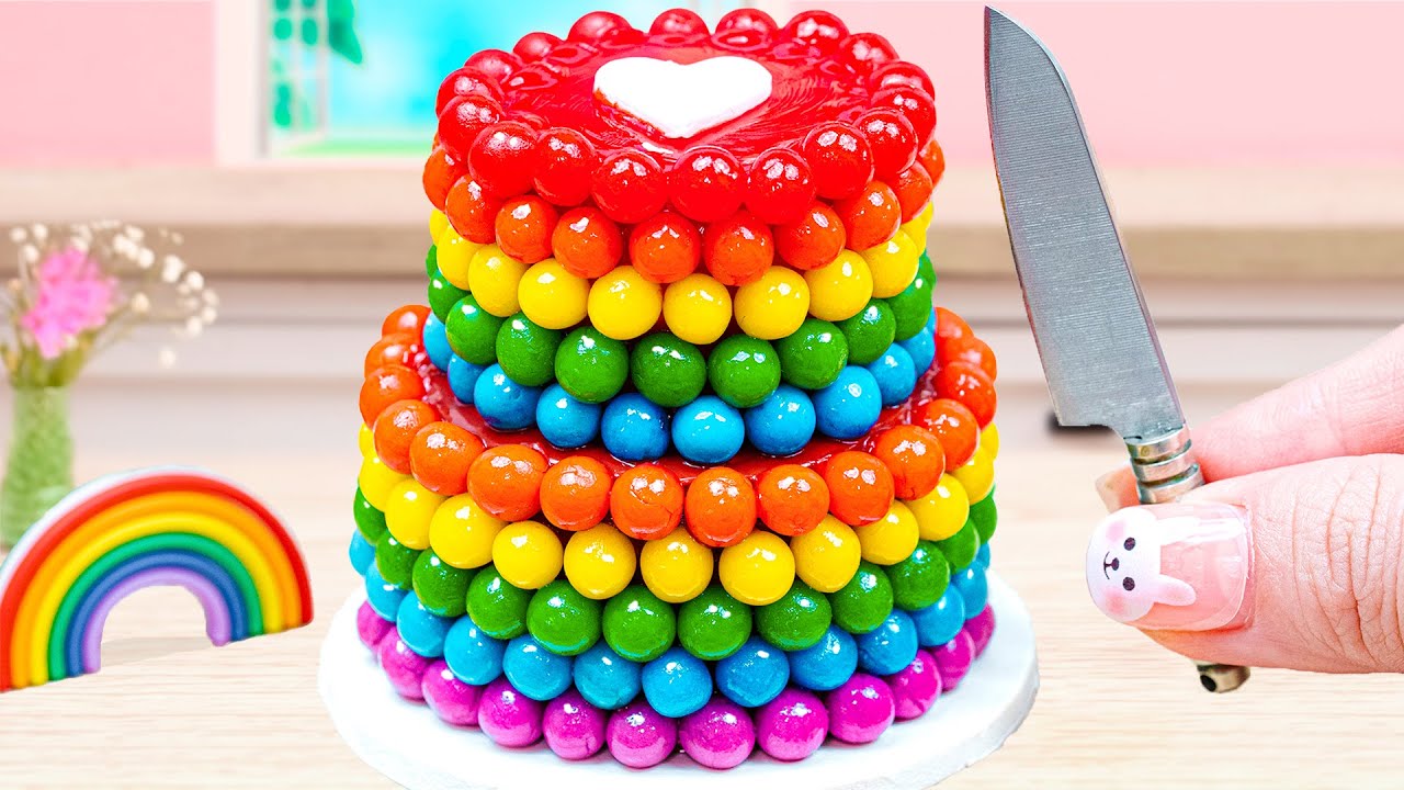 Beautiful Miniature Colorful Cake 🌈 Miniature Rainbow Chocolate Cake Decorating Ideas