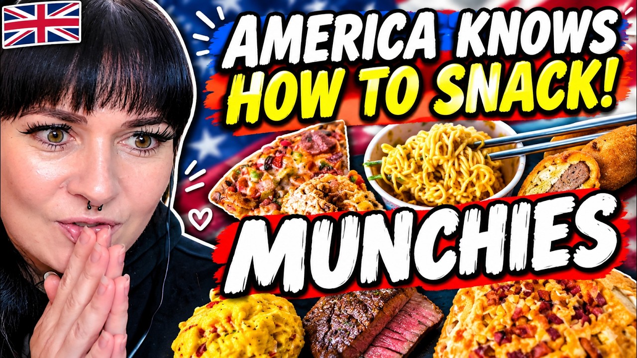 British Girl REACTS to the ULTIMATE American Munchies! | Sam the Cooking Guy's Best Recipes