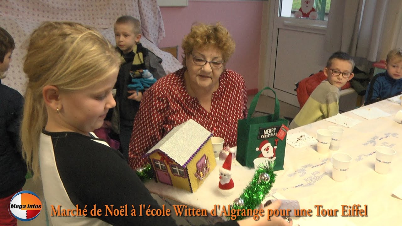Reportage regivision.megainfos : Marché de Noël à l'école Wilson d'Algrange pour une Tour Eiffel