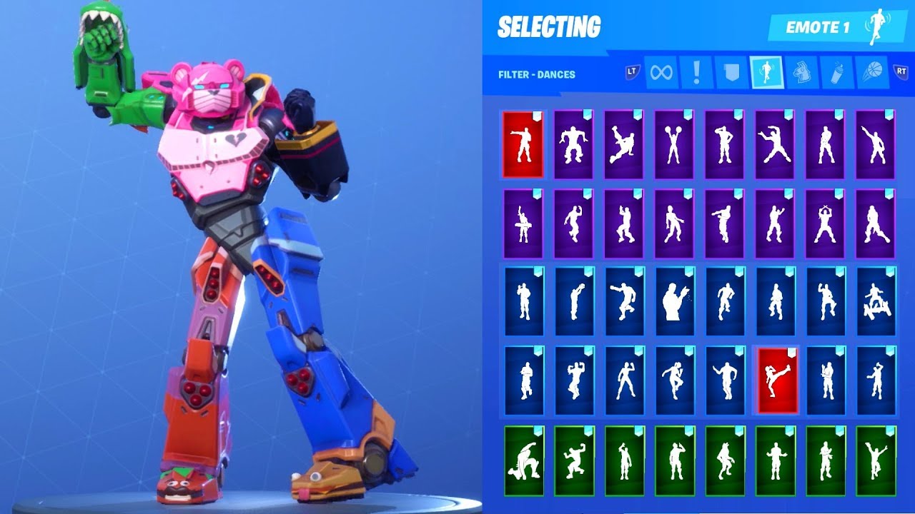 *NEW* Fortnite Mecha Team Leader Voltron Robot Skin Outfit Showcase with All Dances & Emotes