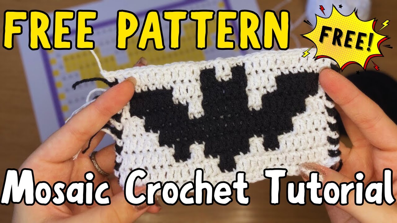 How To Mosaic Crochet A Bat + FREE PATTERN! 🦇