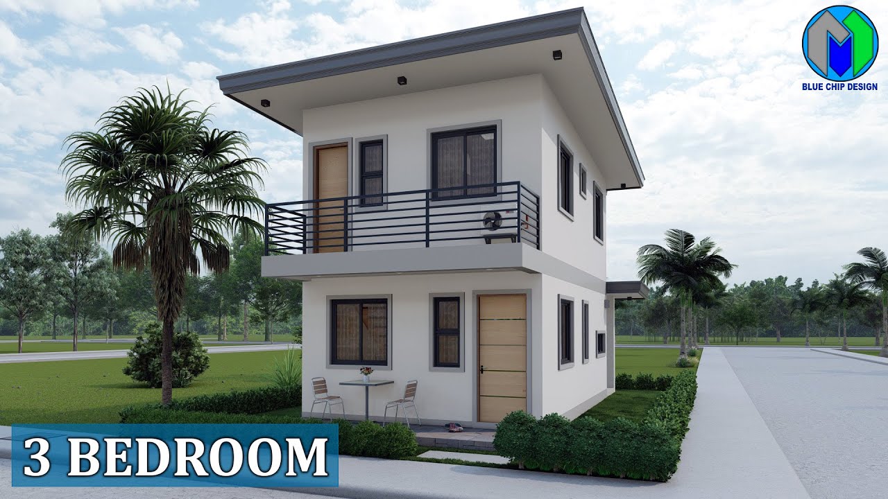 Two Storey House Design | 3 bedrooms (4.5x8.5m)