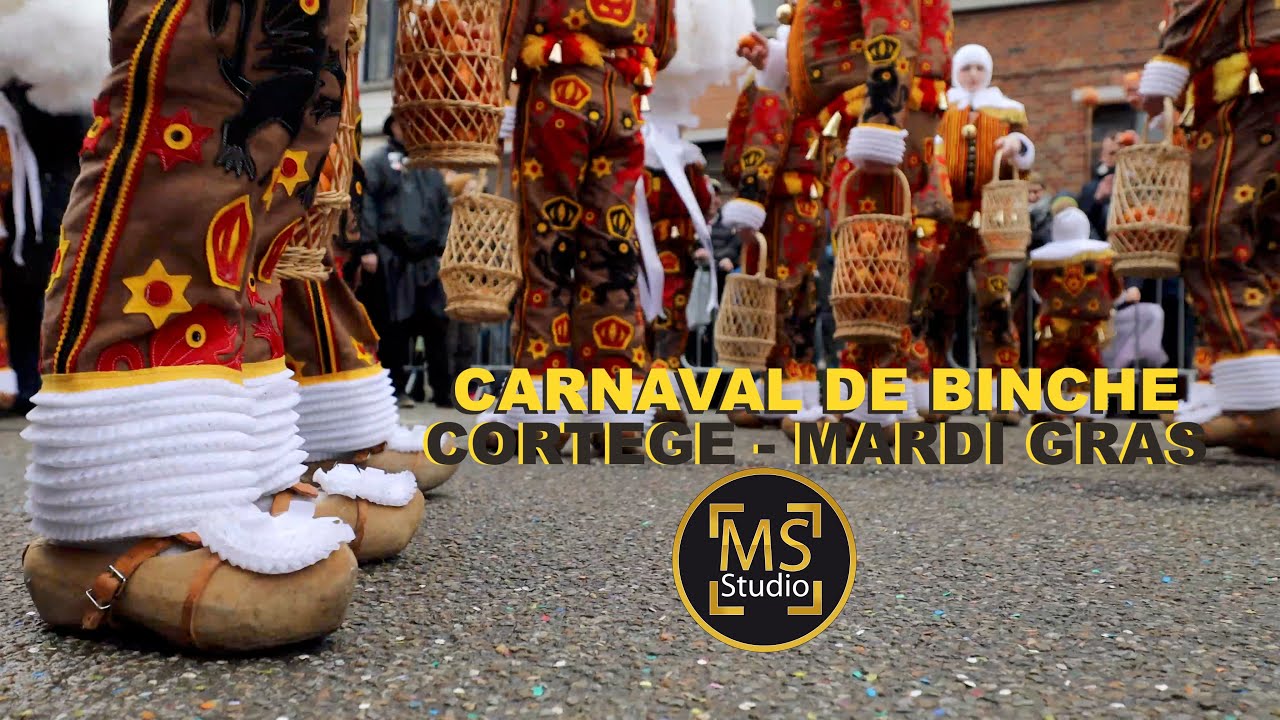 (4K) Carnaval de BINCHE - 2020 Mardi Gras IMMERSION dans le Cortège