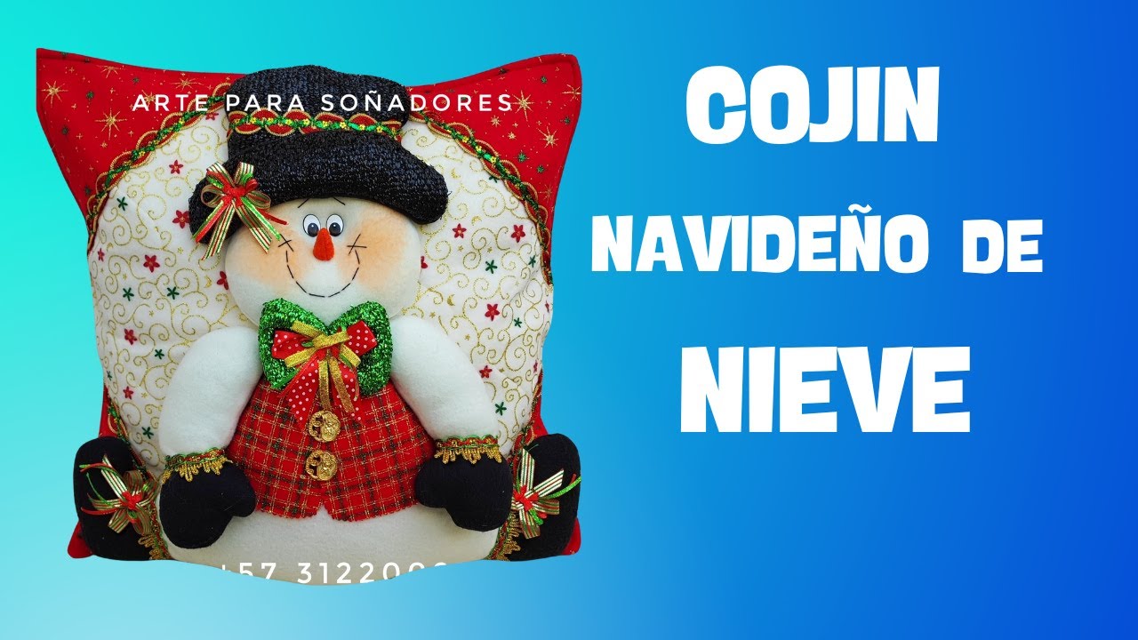 COMO HACER UN COJIN NAVIDEÑO  DE NIEVE  paso a paso.