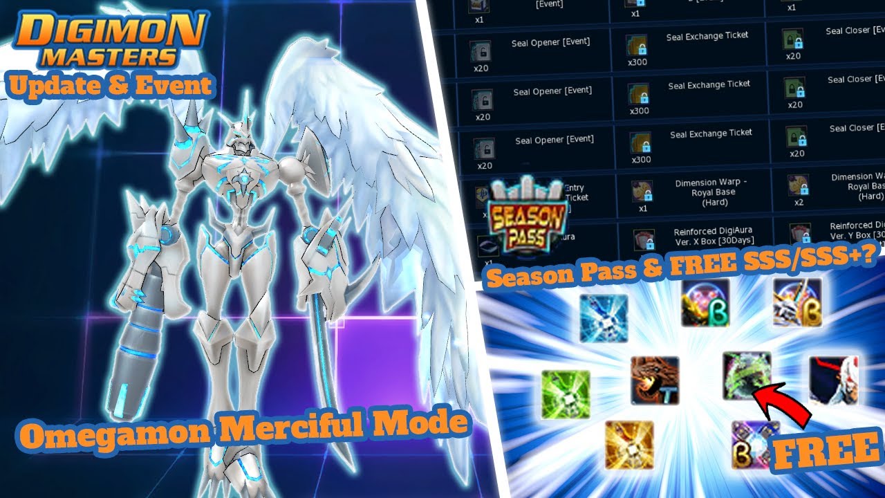 Free SSS/SSS+ Random box! & Omegamon Merciful Mode & Season Pass - Digimon Masters Online DMO