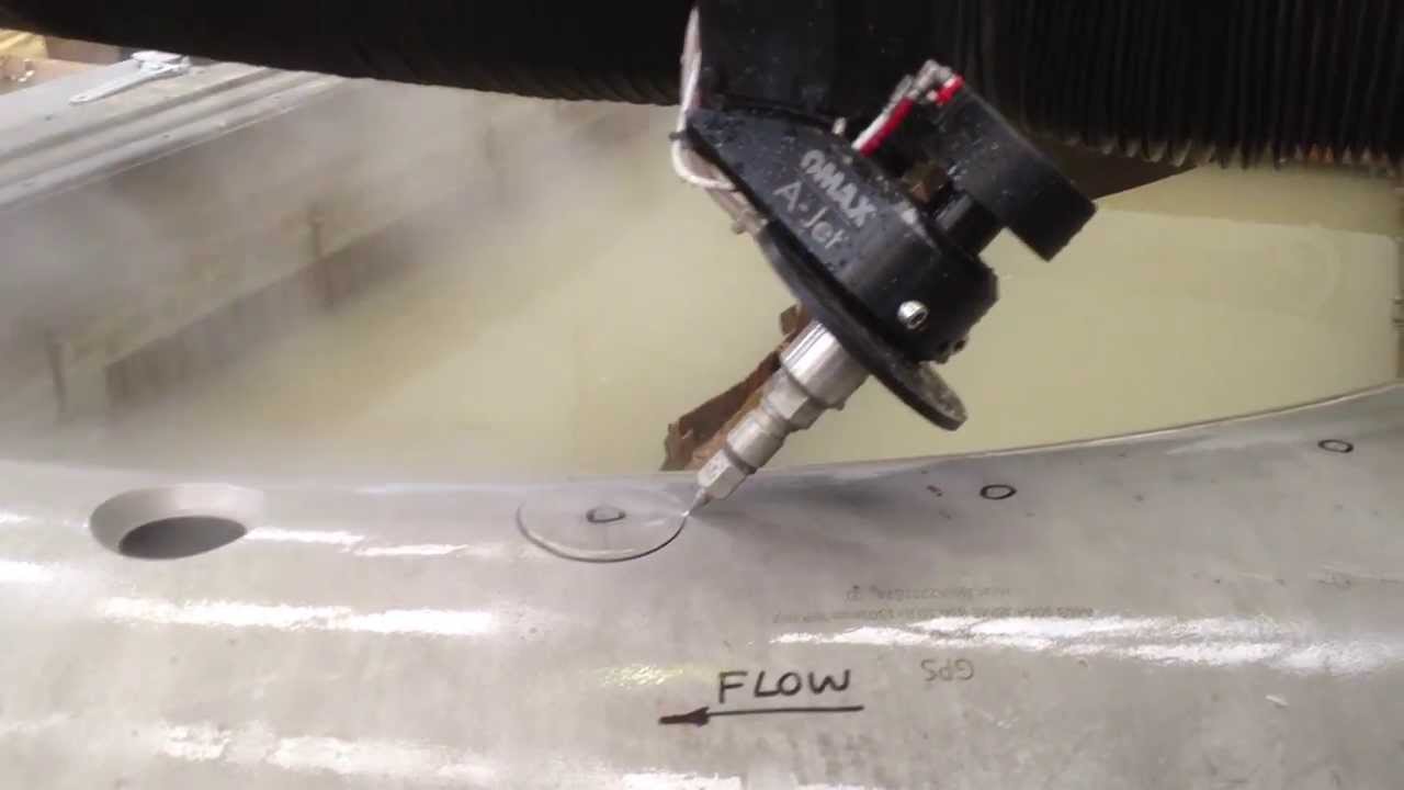 Omax Waterjet 5-Axis Bevelled Hole Cut