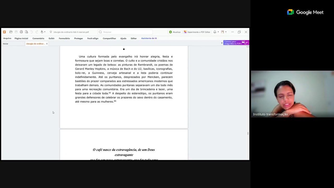 CLUBE DE LEITURA| A LITURGIA DO ORDINÁRIO - 22/02/26