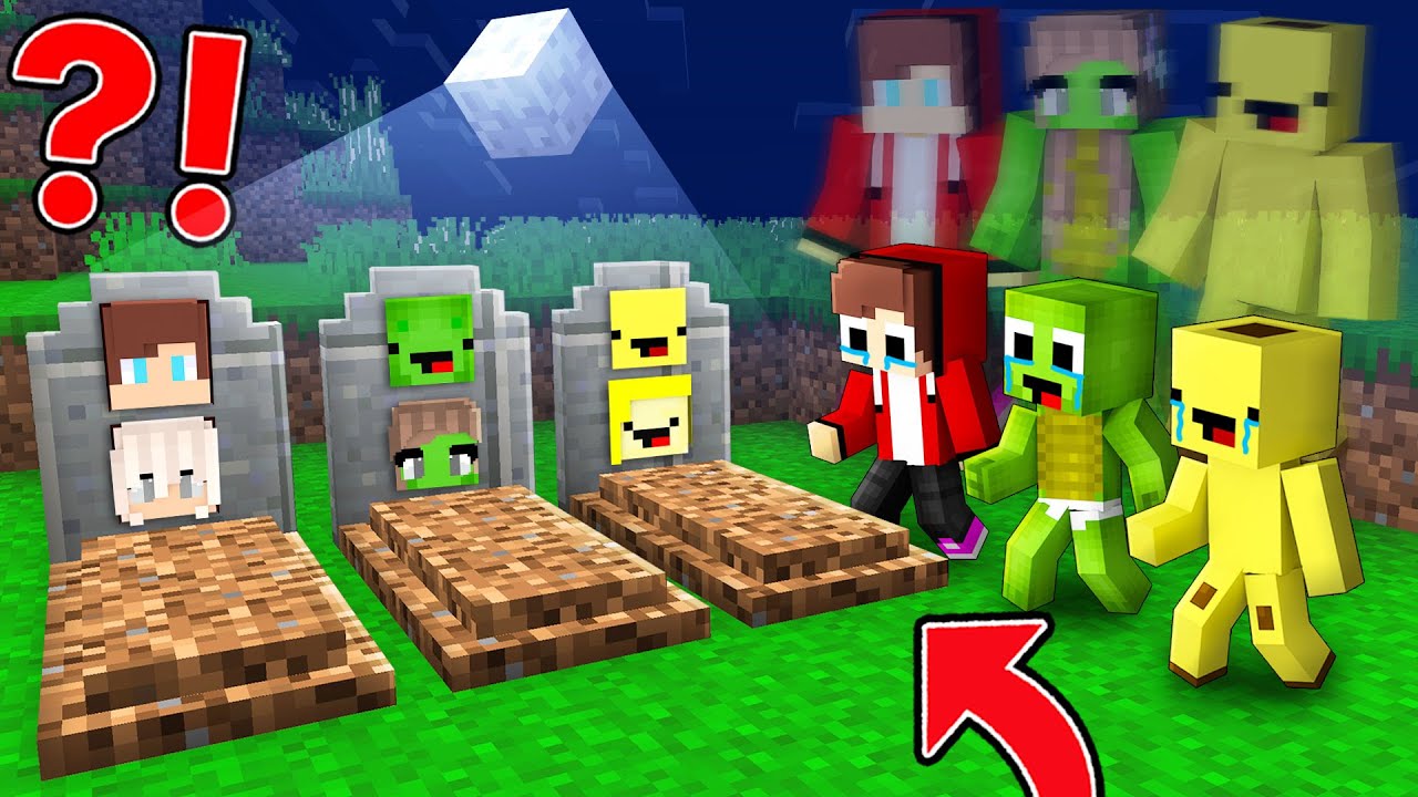 R.I.P. JJ, Mikey and Banana Kid Family Sad Story in Minecraft Maizen!