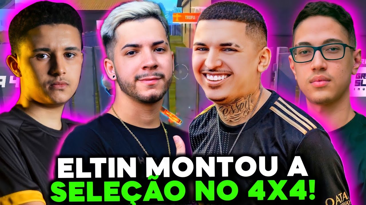 ELTIN MONTOU A SELAÇÃO MAIS RESENHA DO FREE FIRE PRA ESSE 4V4! ELTON LEVOU DOIS NA DESERT E HUMILHOU