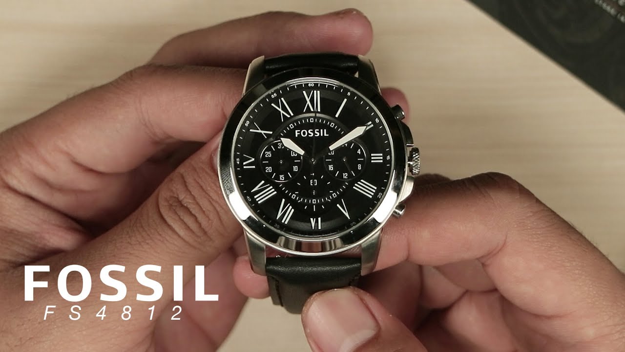 [What's Inside The Box?] Fossil FS4812 Grant Chronograph Black Leather Strap
