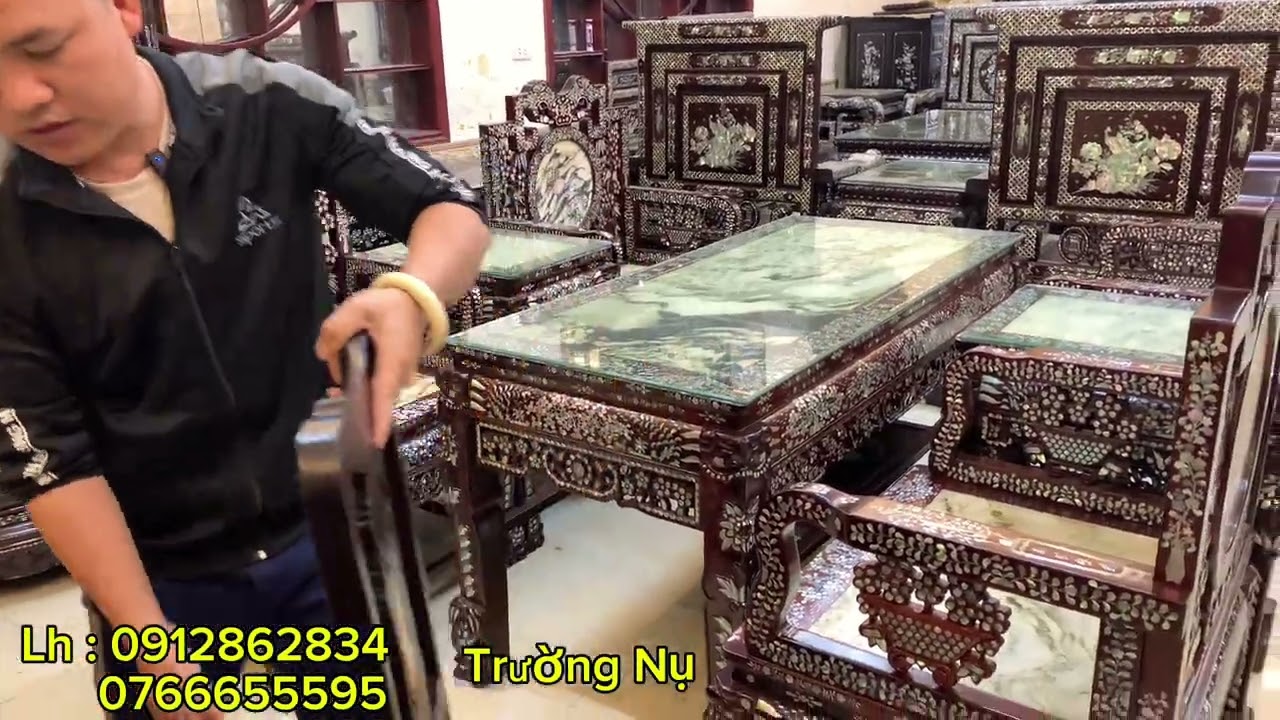 bàn trà khảm ốc , kệ tivi , ghế cẩm lai , tủ bầy đồ , gỗ trắc .