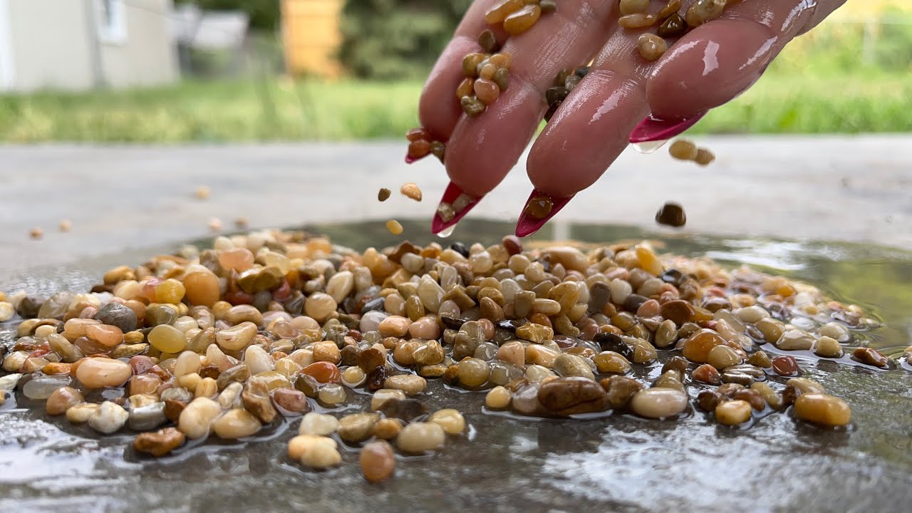 WET PEBBLES - Concrete Scratching - Outdoors ASMR