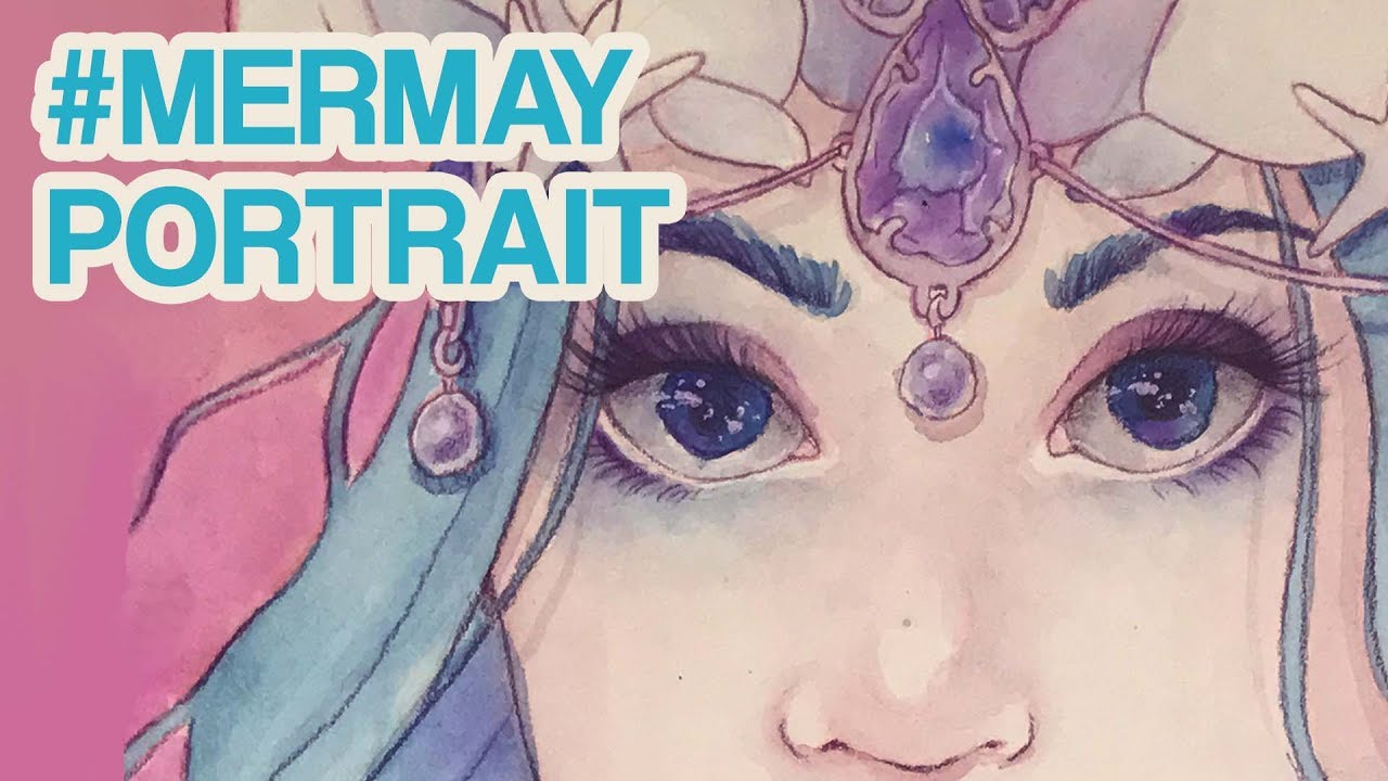 Painting a Mermaid Portrait | MerMay Watercolor Speedpainting