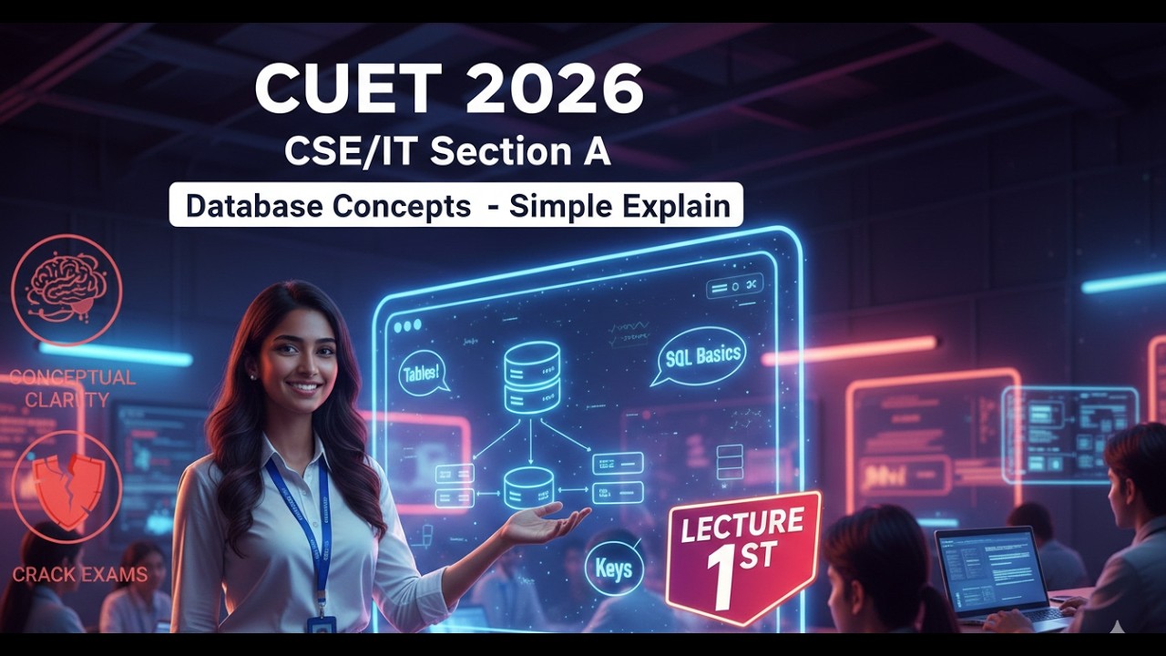 CUET 2026 | CSE/IT Section A: Database Concepts (Lecture 1) | Simple Explanation 🚀