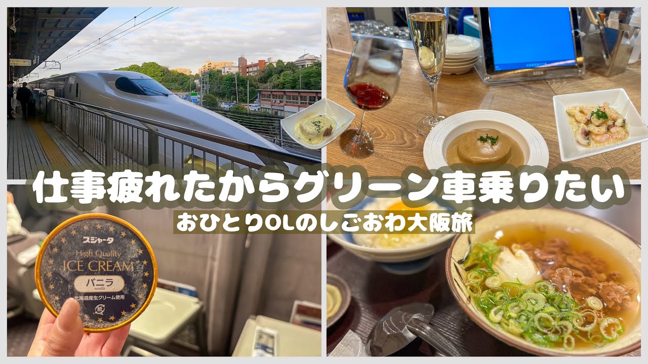 仕事終わりにダッシュでグリーン車に飛び乗り大阪に向かうOL【2024.02 関西電車旅①】
