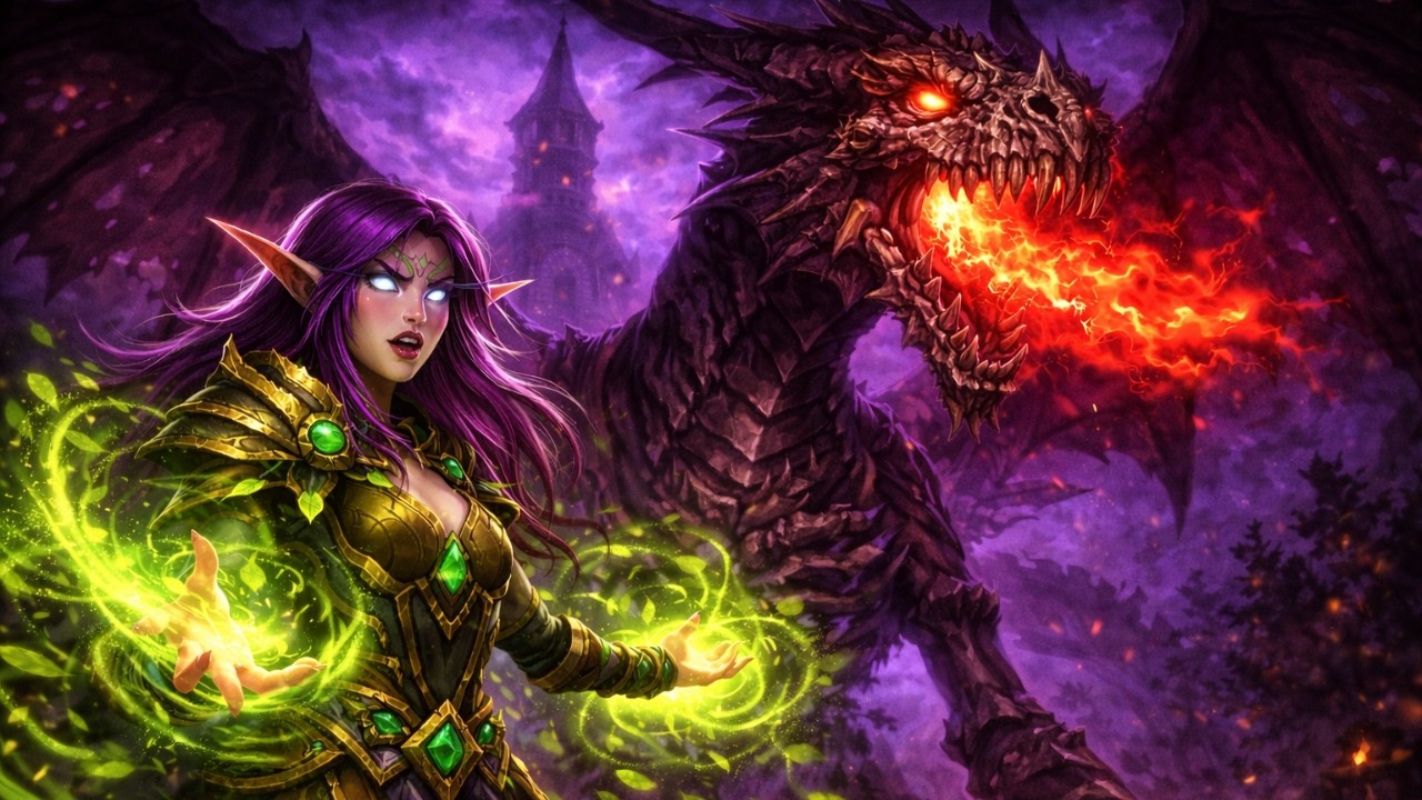 Nightbane Down! 🔥 Resto Druid POV – Karazhan Guild Raid | TBC Classic Anniversary