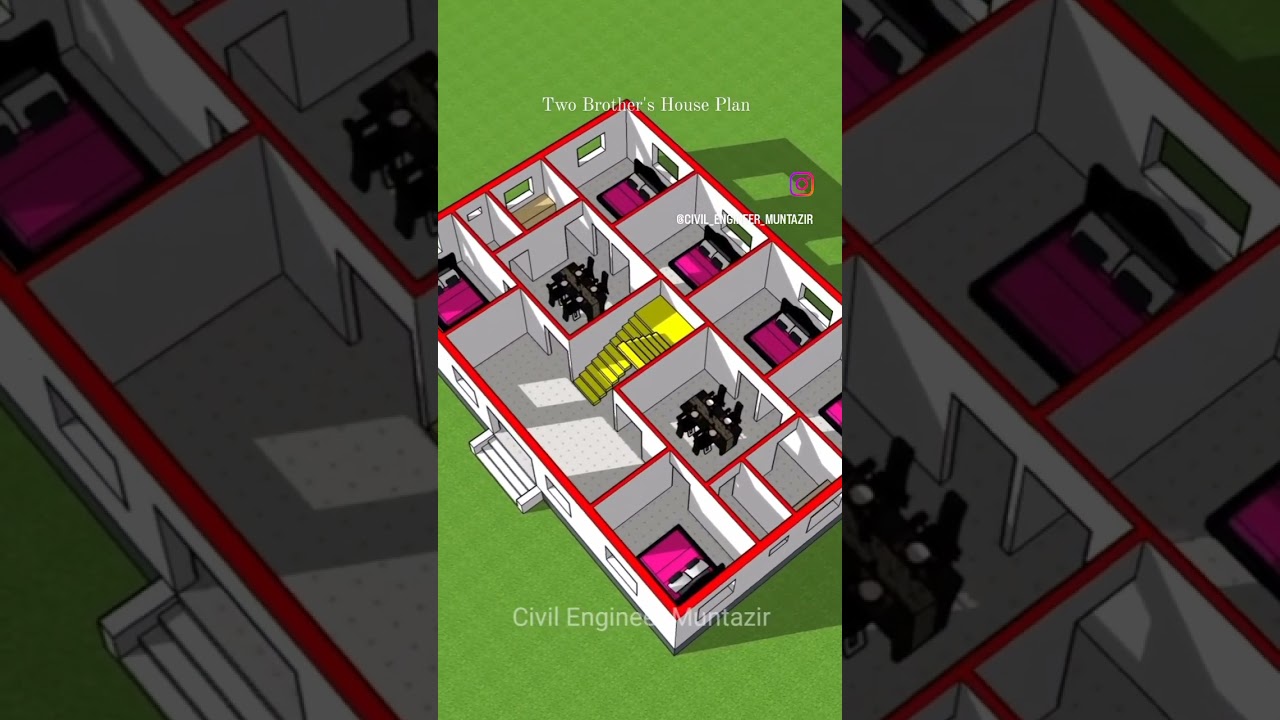 Two brothers home plan #reels ##two brothers home plan #naksha ghar