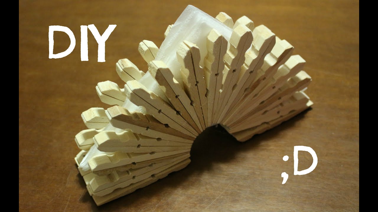 Portatovaglioli con le Mollette | How to make a napkin rings wth Clothespins