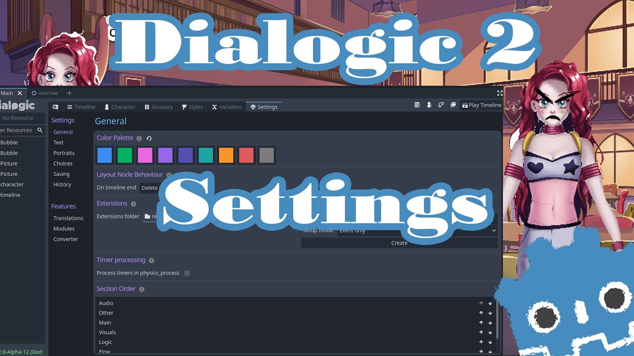 Dialogic 2 - Setings - Godot 4