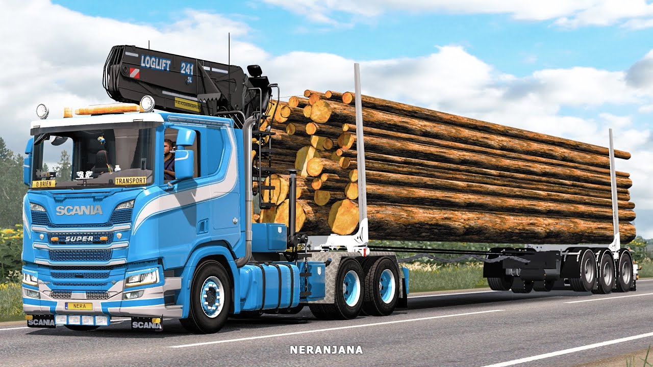 NG Scania R Log Lifter (Timber Truck) + Log Trailer | ETS2 Mods v1.39