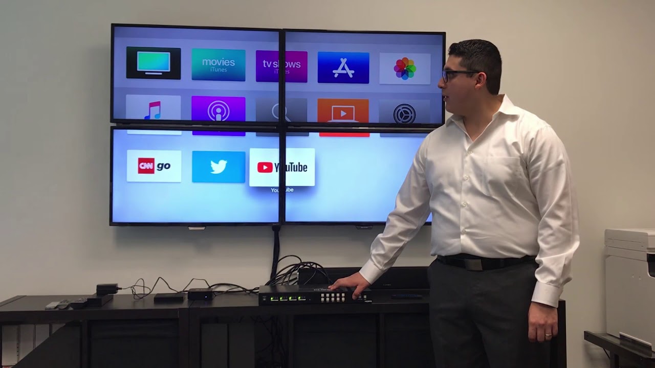 AVIshop HDMI 4x4 Matrix, 2x2 Video wall
