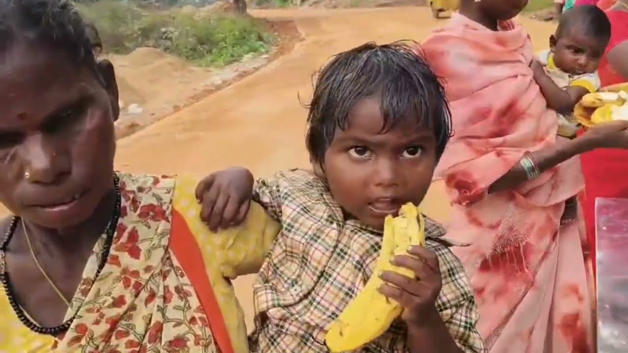 Donated food for tribal people #near sri Kalahasti # swadista annaprasada trust