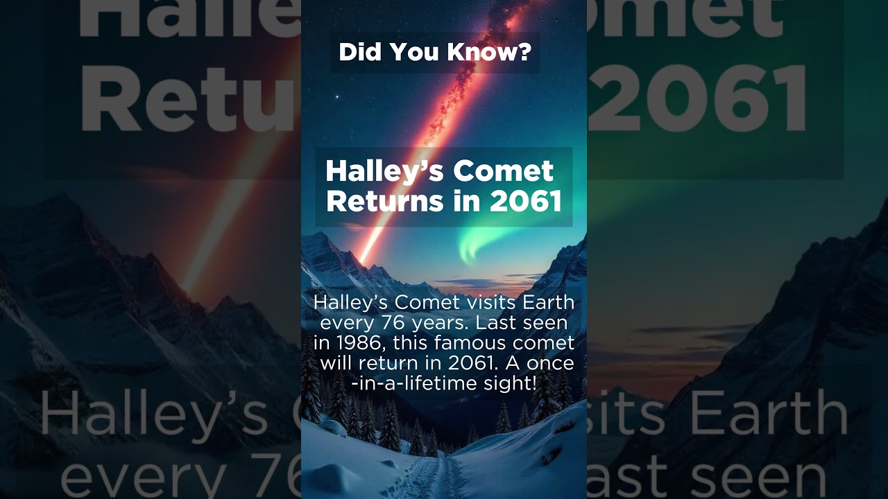 ☄️ Halley&rsquo;s Comet Will Return in 2061! | Space Facts 14 #Shorts