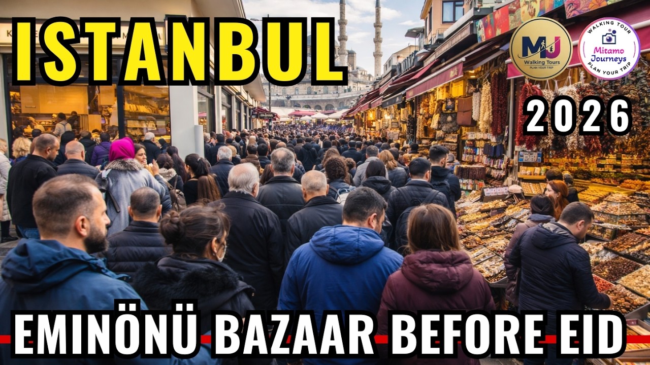 Istanbul Walking Tour 2026 | Ramadan Final Days in Emin&ouml;n&uuml; & Spice Bazaar 4K