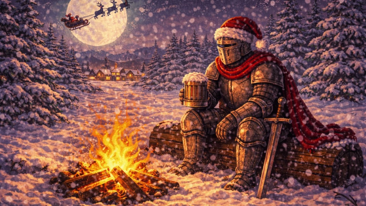 🎄 Relaxing Medieval Christmas Music 🎶 Lone Knight by the Fire