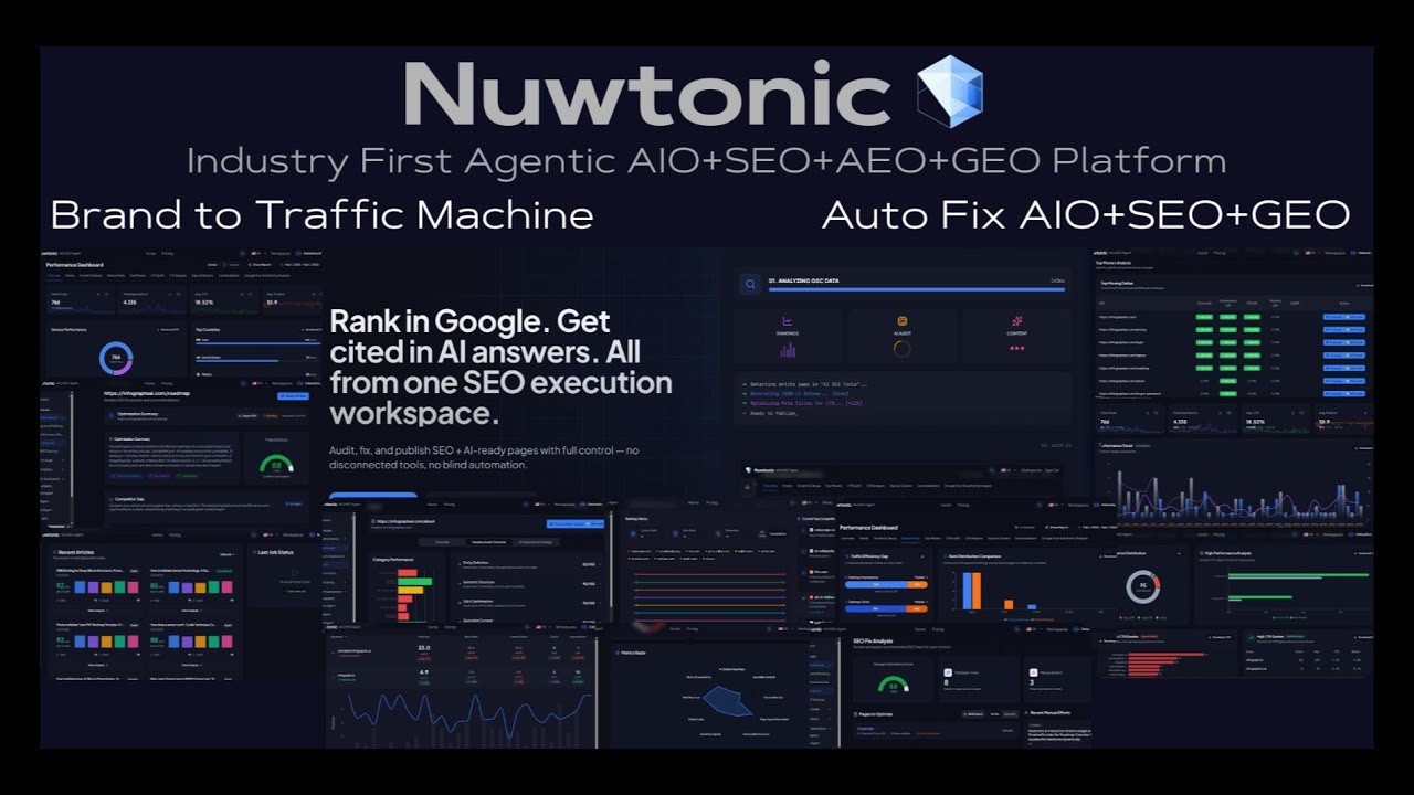 Nuwtonic Agentic AIO and SEO (Brand to Traffic Machine)