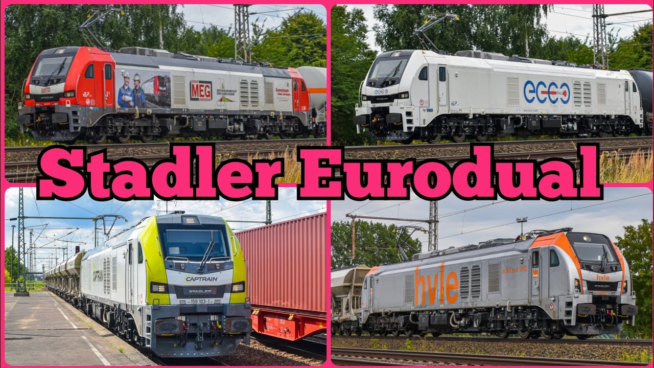 Hybrydowe lokomotywy Stadler  Eurodual! 159 218 Ecco, 159 217 MEG, 159 009 HVLE, 159 103 Captrain