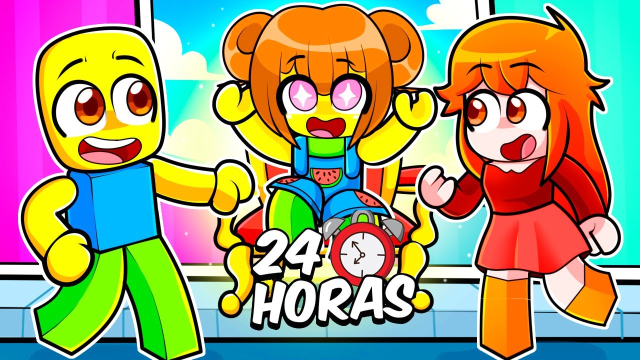 24 HORAS CON MI MOLESTA HERMANA en Roblox!