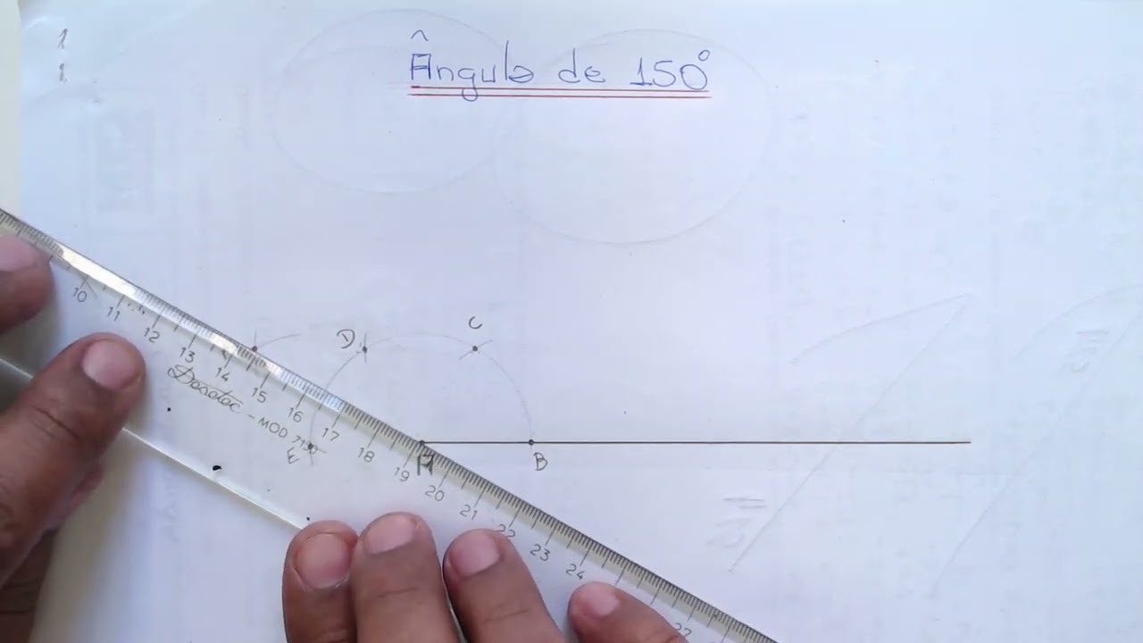 Como fazer um ângulo de 150° com régua e compasso.