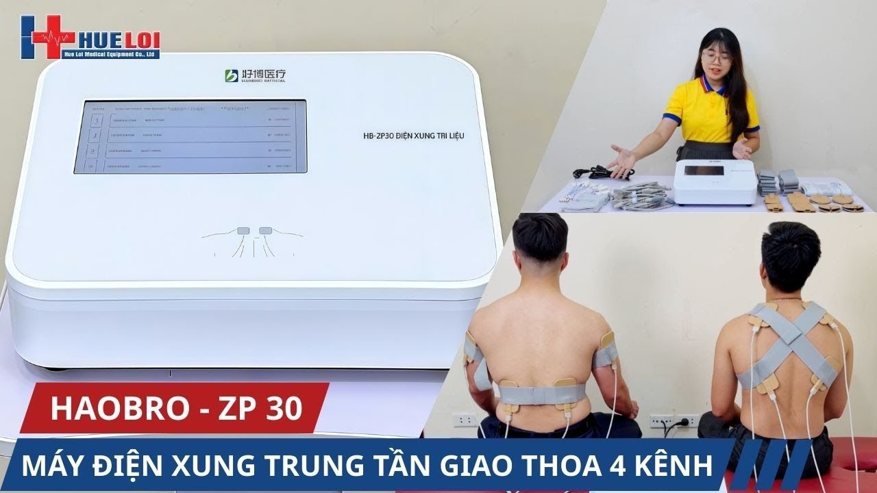MÁY ĐIỆN XUNG TRUNG TẦN HB-ZP30 | Dòng Giao Thoa 4 Kênh Độc Lập - Trị Liệu Cơ Xương Khớp Chuyên Sâu