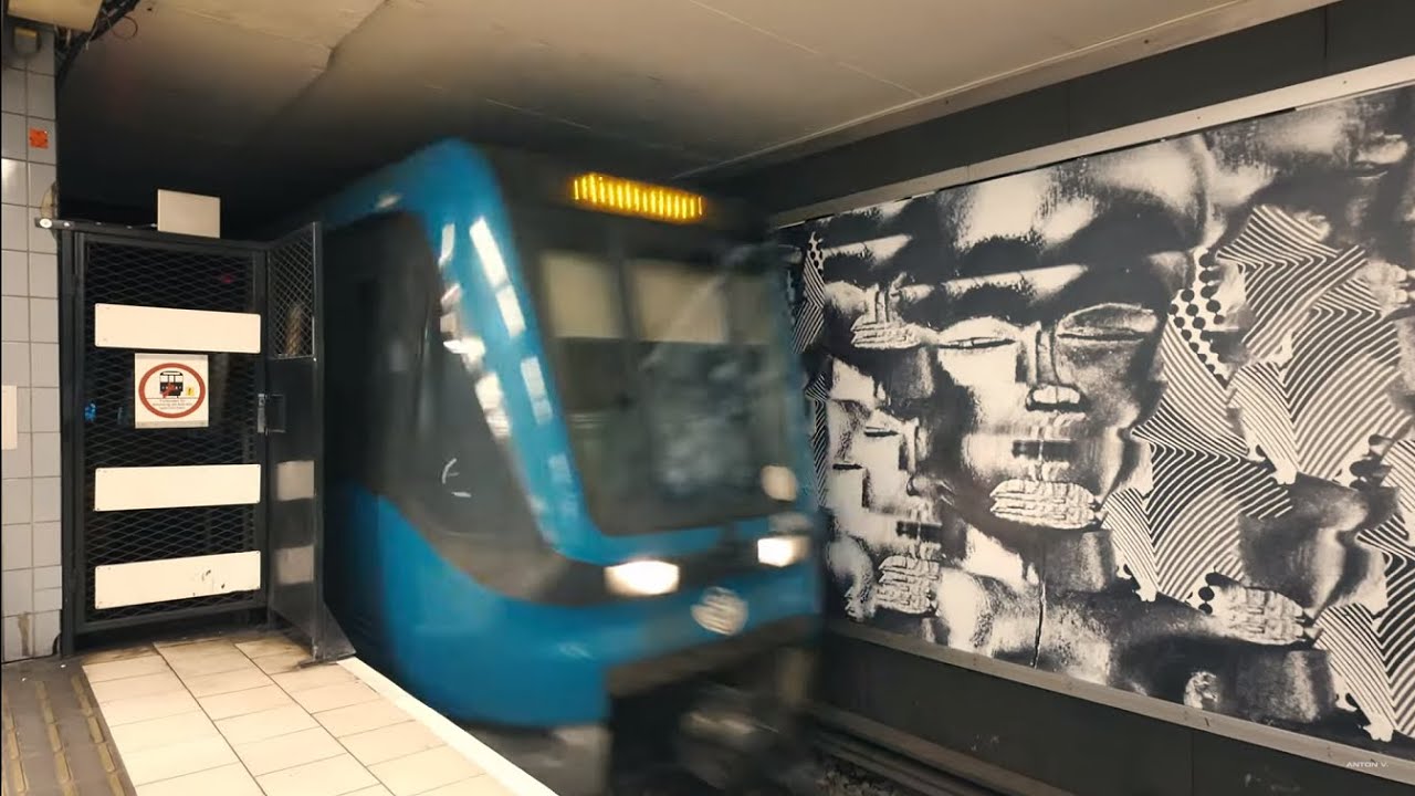 Sweden, Stockholm, subway ride from Slussen to Skanstull