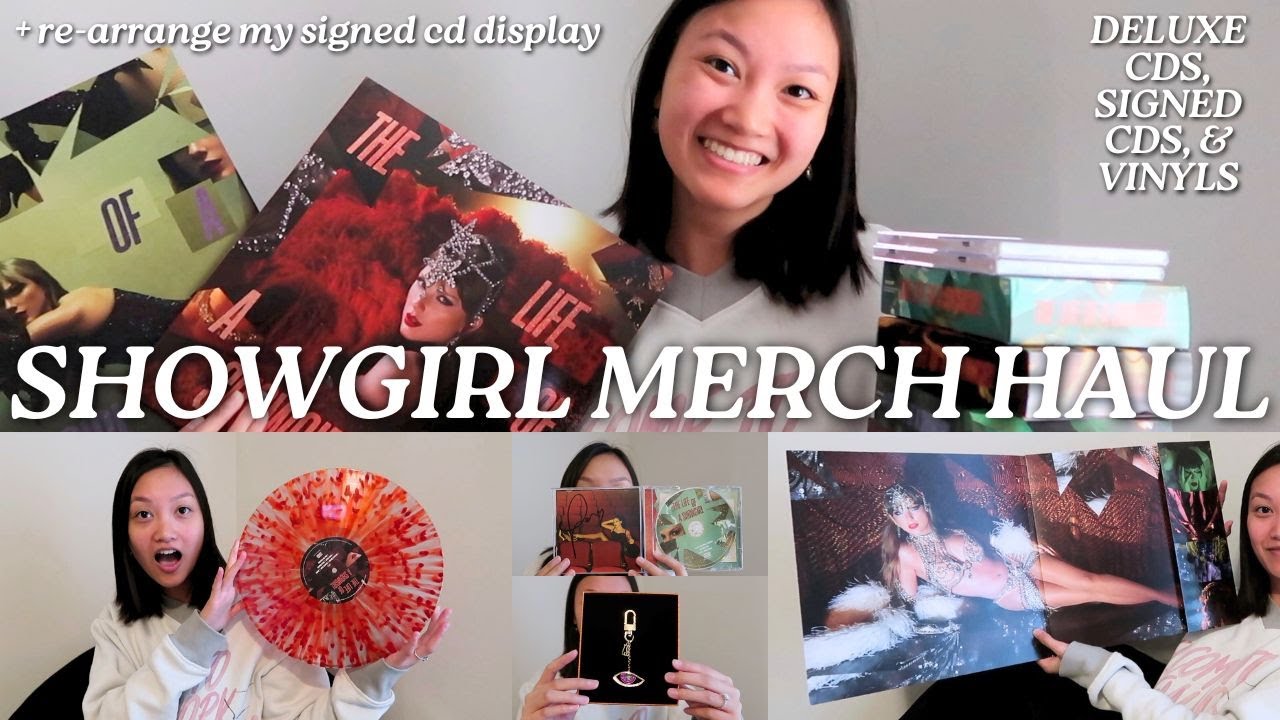 THE LIFE OF A SHOWGIRL VINYL & CD  MERCH HAUL | Signed CDS, Deluxe CDS, and Vinyl unboxing!