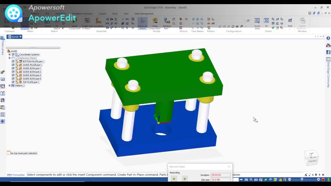 #50 PRESS TOOL ASSEMBLY PARTS MODELLING AND ASSEMBLY | solid edge press tool assembly tutorial