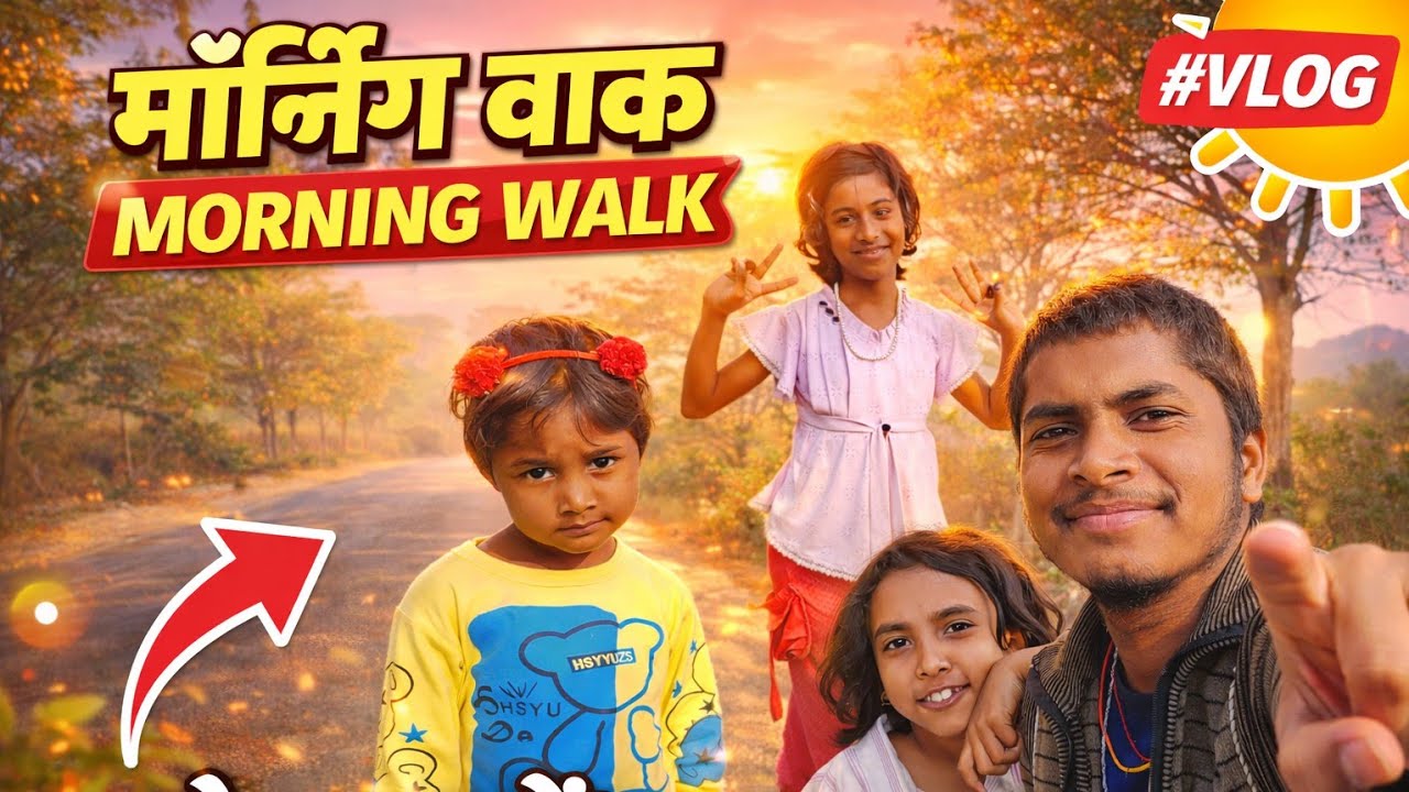 Morning Walk Vlog | Thandi Hawa Aur Bachchon Ke Saath Masti 😍 #MorningWalk #VillageVlog #vlog 