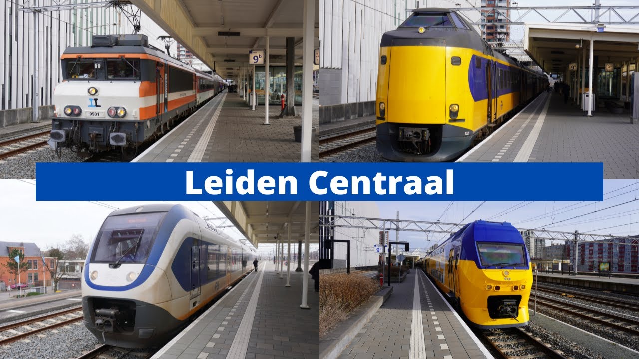 Treinen op station Leiden Centraal - 13 februari 2022