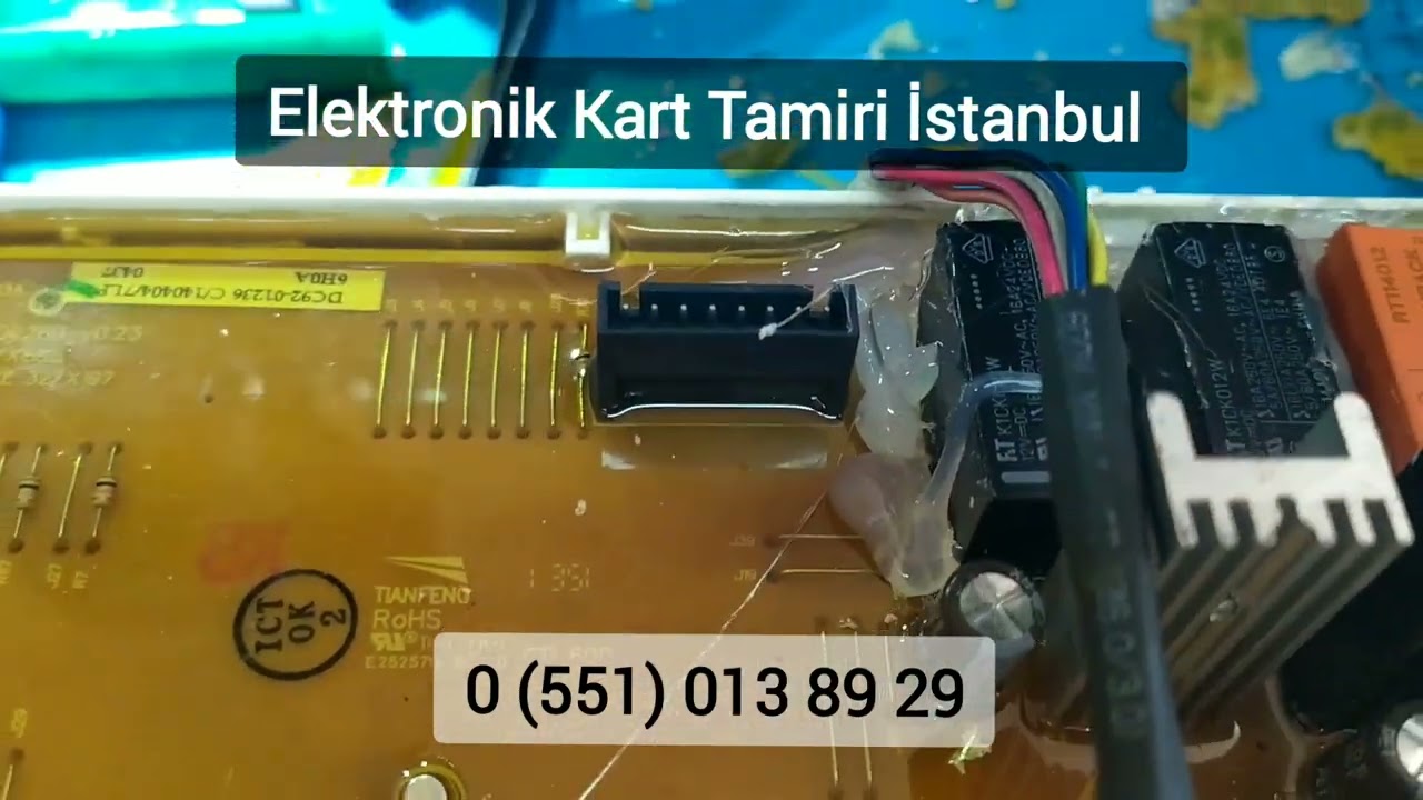 Samsung eco bubble 9kg çamaşır makinesi 3e arızası elektronik kart tamiri ve test işlemi, 3e hatası