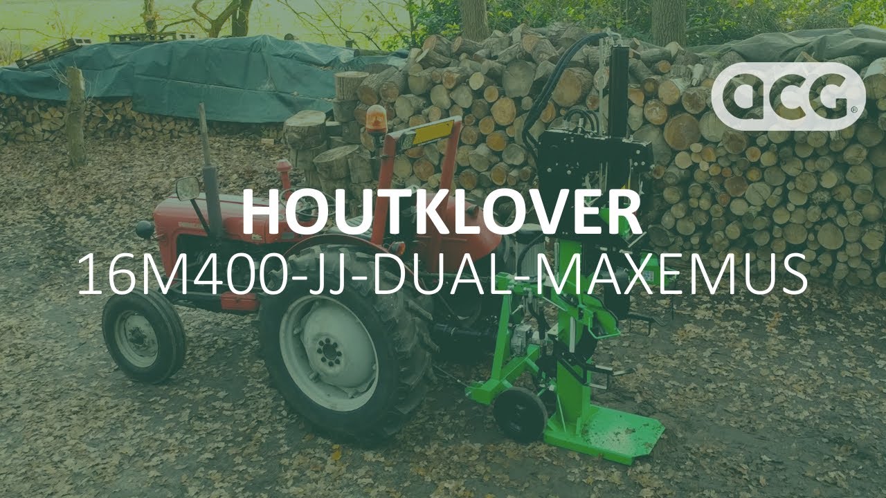 Houtklover 16 ton | 16M400-JJ-DUAL-MAXEMUS met 400V motor & aftakas (PTO) | ACG Holten #kloofmachine