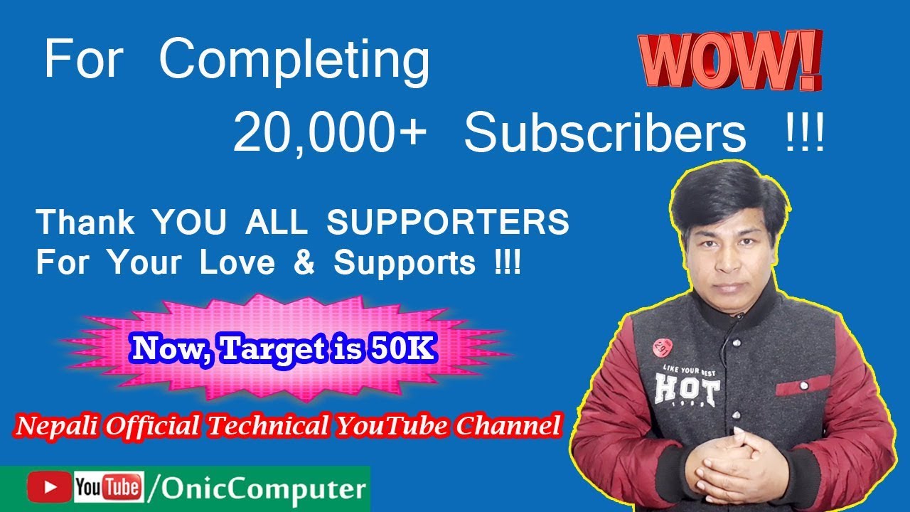 Congratulations Video For 20K+ Subscribers by Onic Computer