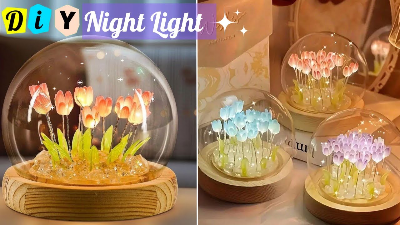 Make Your Own Elegant Flower Lamp | DIY Cute Night Light