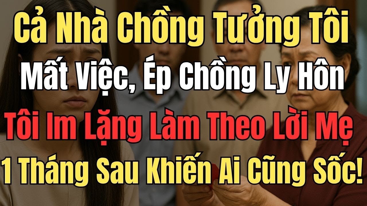 Cả Nhà Chồng Tưởng Tôi Mất Việc, Ép Chồng Ly Hôn – Tôi Im Lặng Làm Theo Lời Mẹ, Một Tháng Sau Khiến