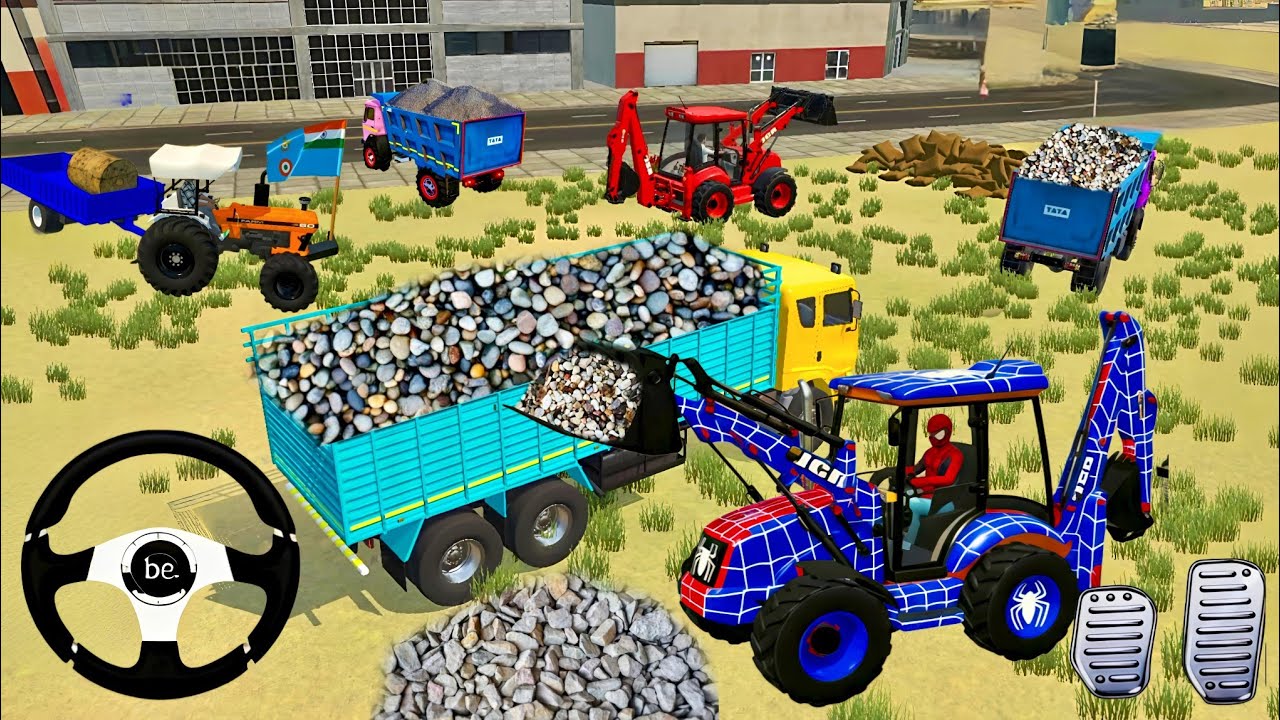 🔴Drive JCB and Uploading 🪨🏗Stone From Dumper🌋 Truck in Game #truck​ #jcb​ #tractor​ #dumper​ #games​
